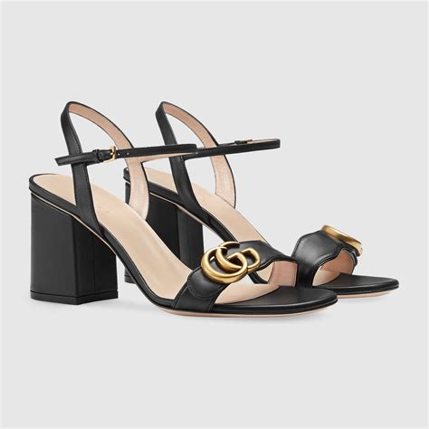 gucci leather mid heel sandal price|Gucci leather and mesh sandals.